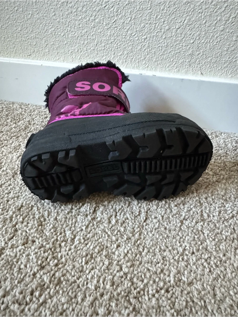 Sorel Kids Pink & Black Snow Boots